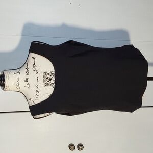 Kasper  Womens Black Chiffon Dress Tank Top Layering Minimalist Neutral Sz.12